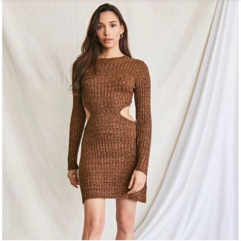 Forever 21 Cutout Knit Mini Sweater Dress Sz XS